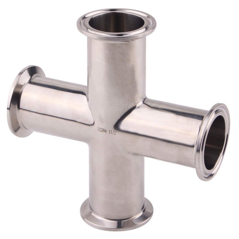 DERNORD 4 Way Cross Clamp Fits 1.5" Tri-clamp Sanitary Fitting Stainless Steel 304, 38mm Pipe OD - Image 5
